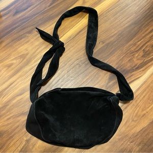 Elegant Black Suede Shoulder Bag